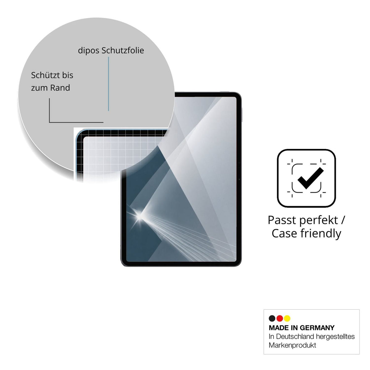 Besonders flexibler Displayschutz mit Anti-Shock-Schicht im Materialmix
