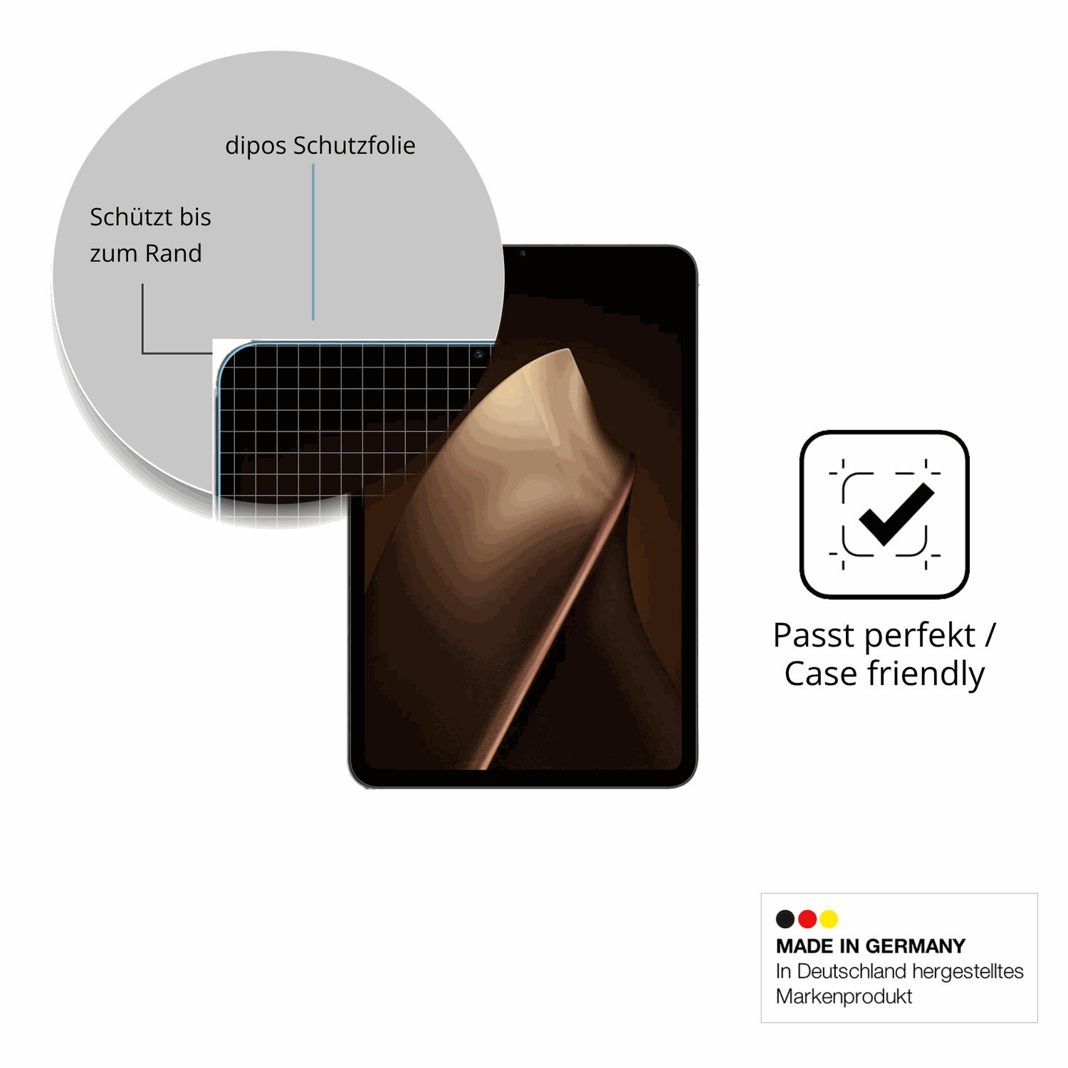 Besonders flexibler Displayschutz mit Anti-Shock-Schicht im Materialmix