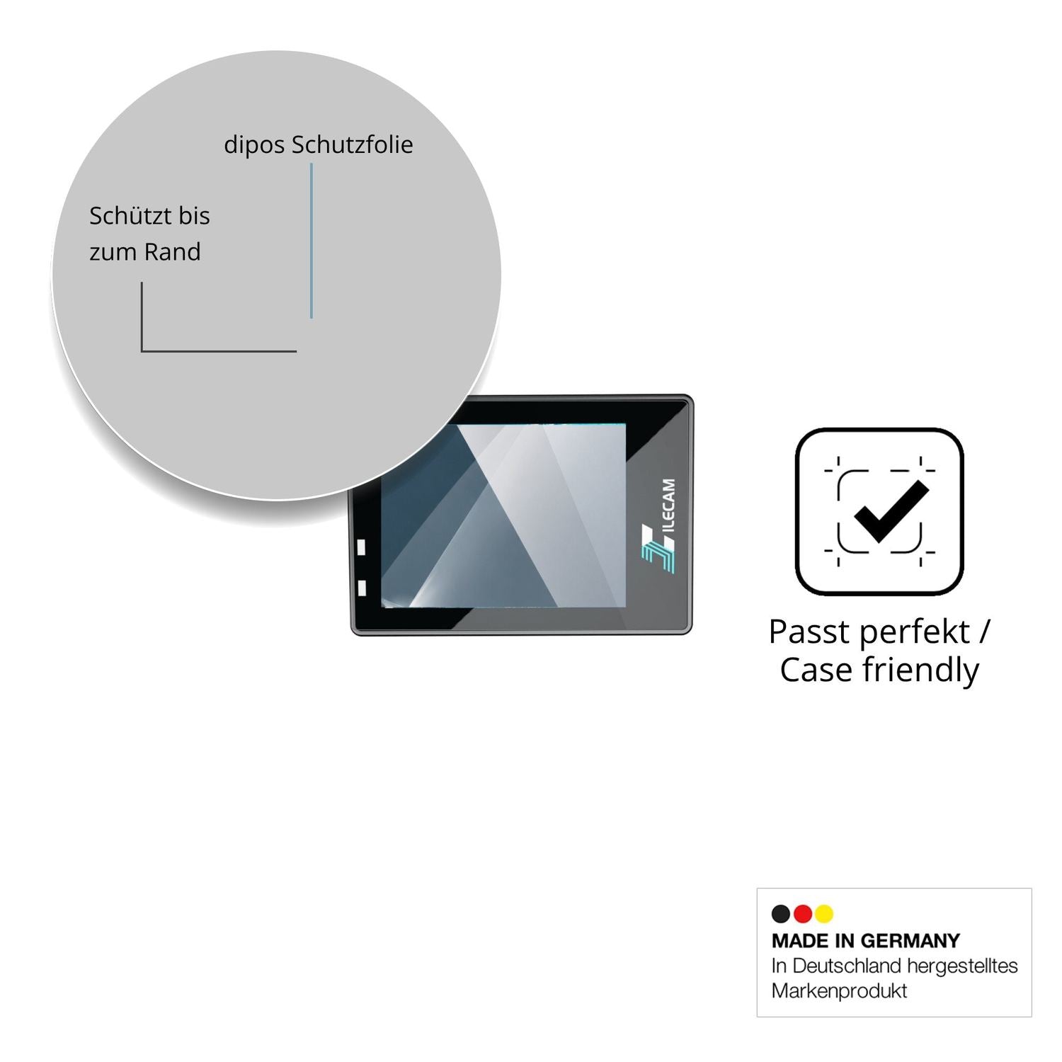 Besonders flexibler Displayschutz mit Anti-Shock-Schicht im Materialmix