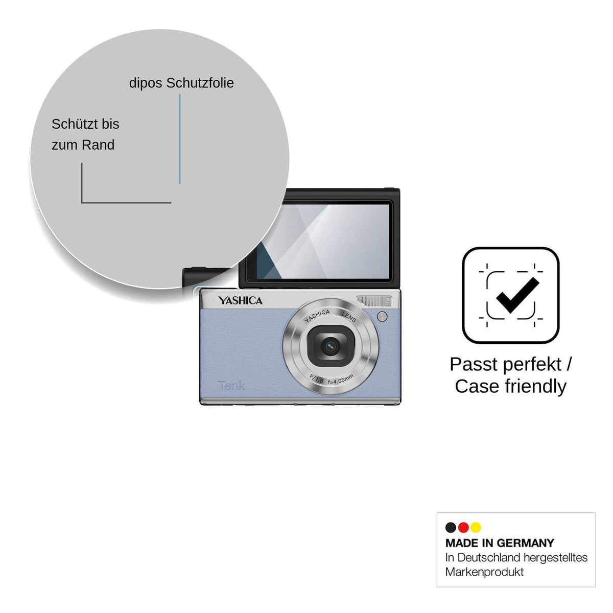 2x Screen Protector for Yashica Tank Compact Flexible Glass 9H dipos