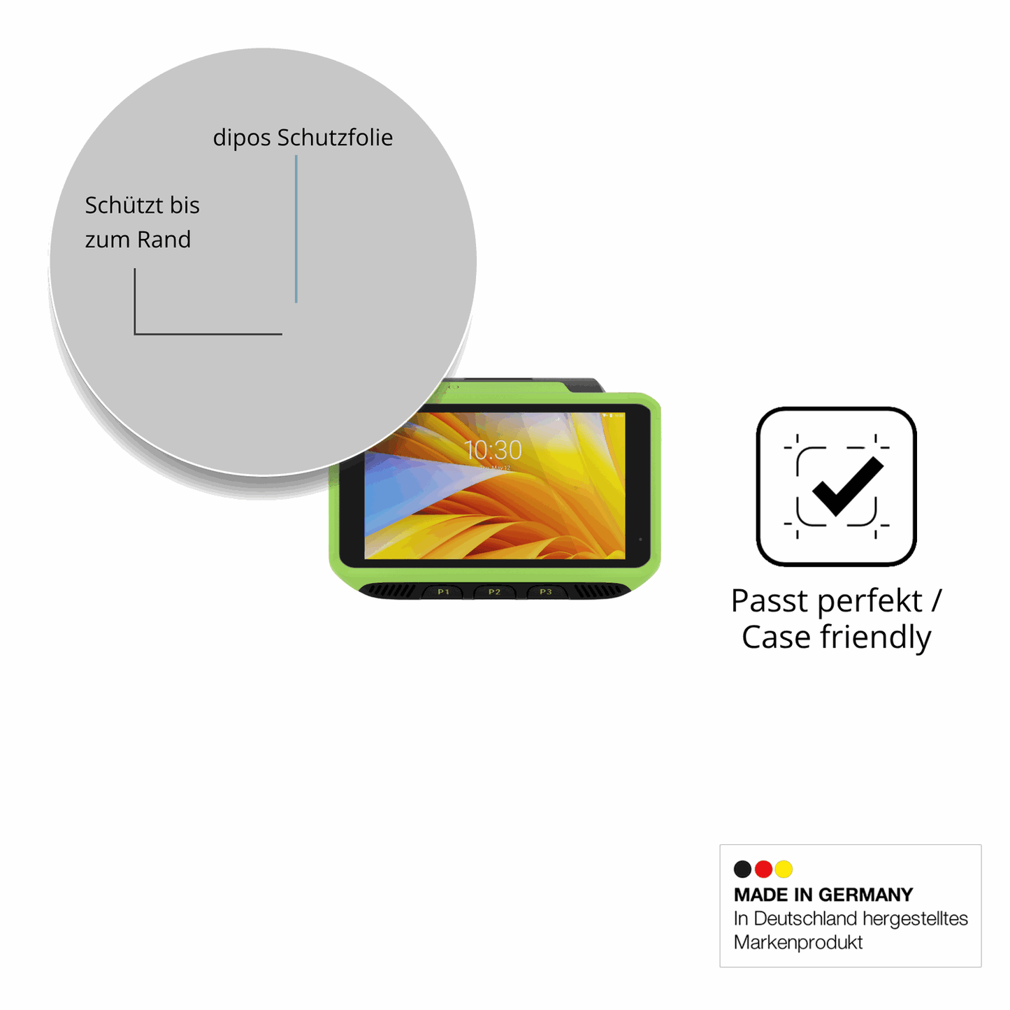 Besonders flexibler Displayschutz mit Anti-Shock-Schicht im Materialmix