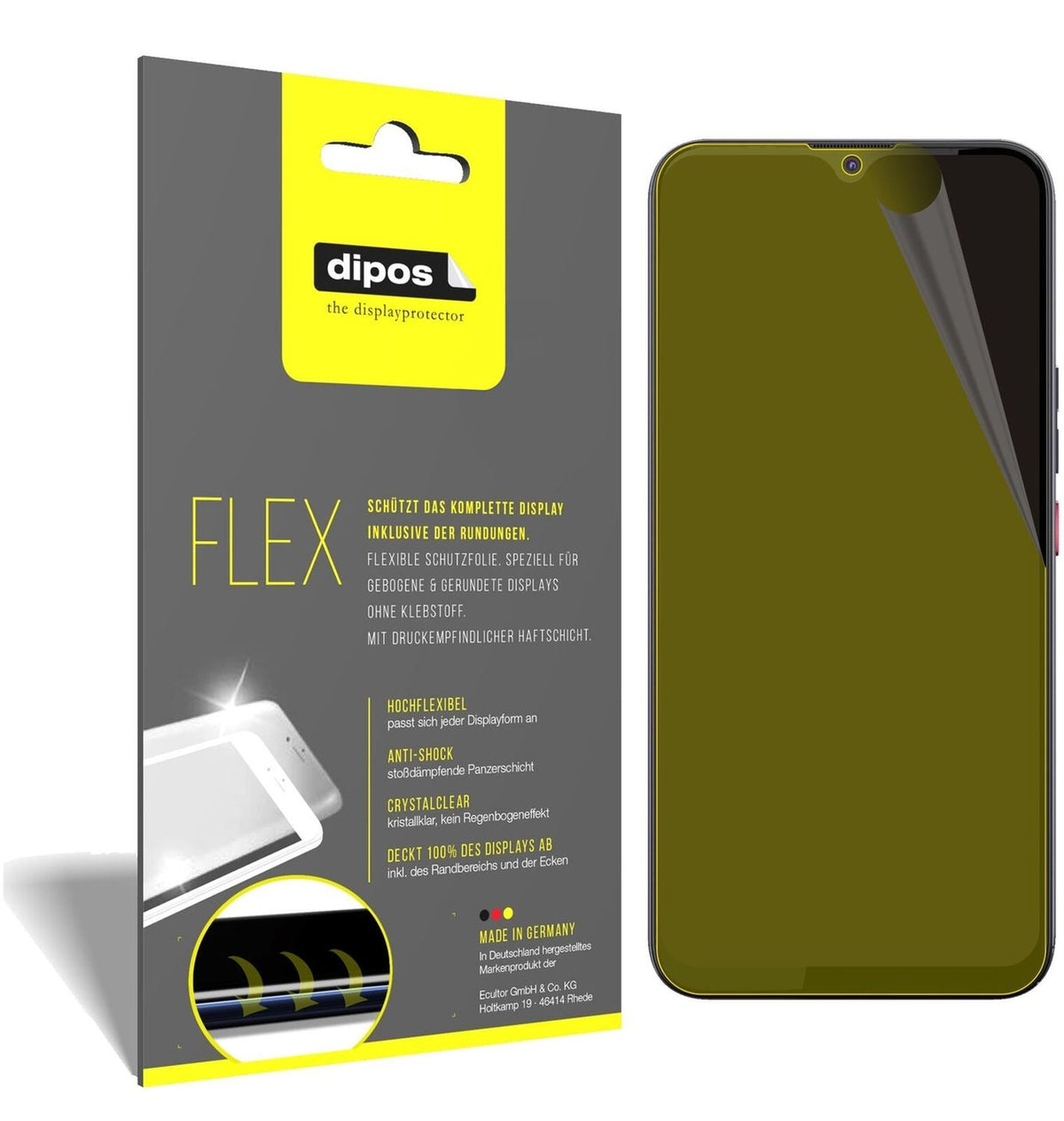 2x Screen Protector for Gigaset  GS5 Protective Film covers 100% dipos Flex
