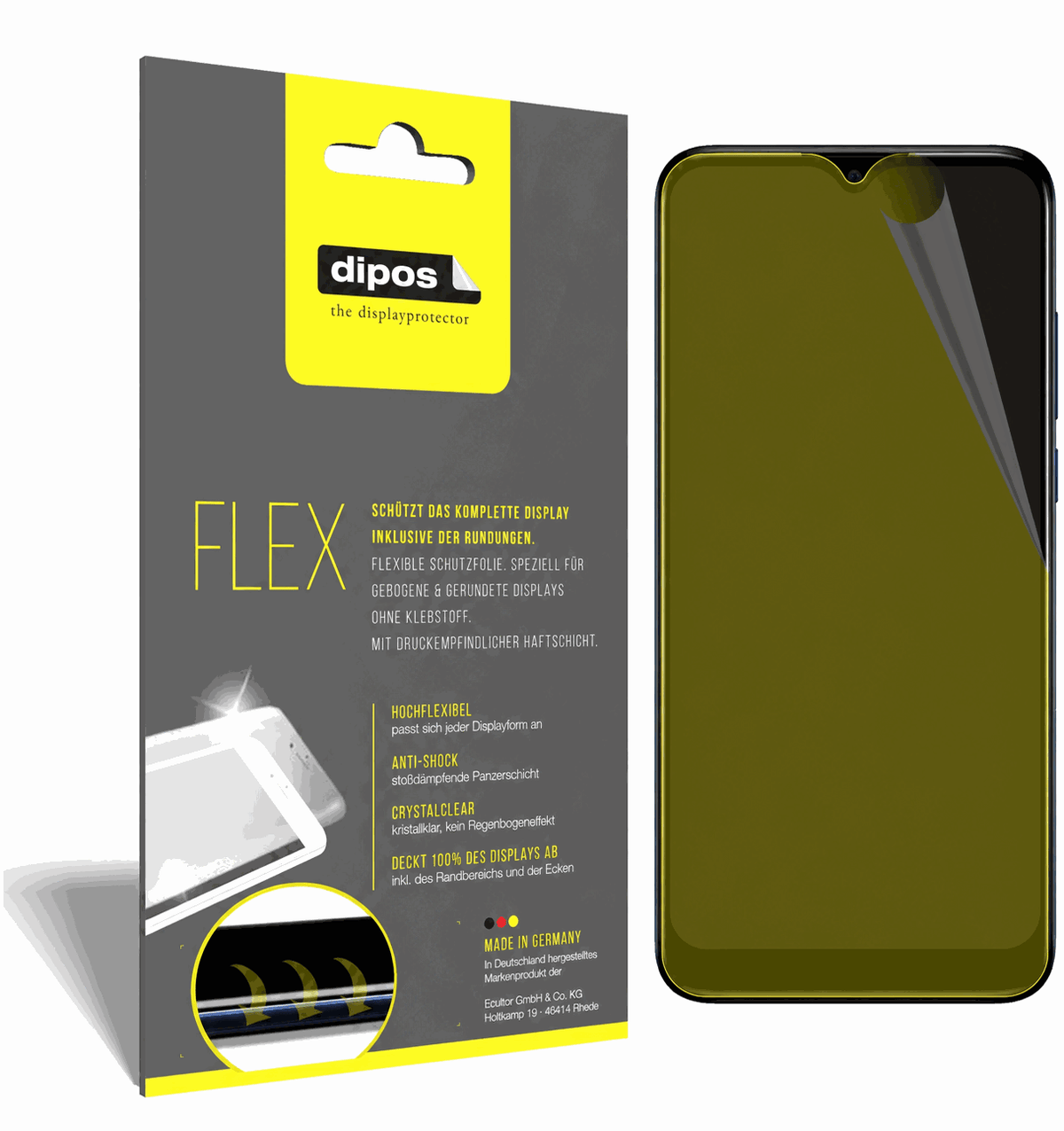 2x Screen Protector for TCL 205 Protective Film covers 100% dipos Flex