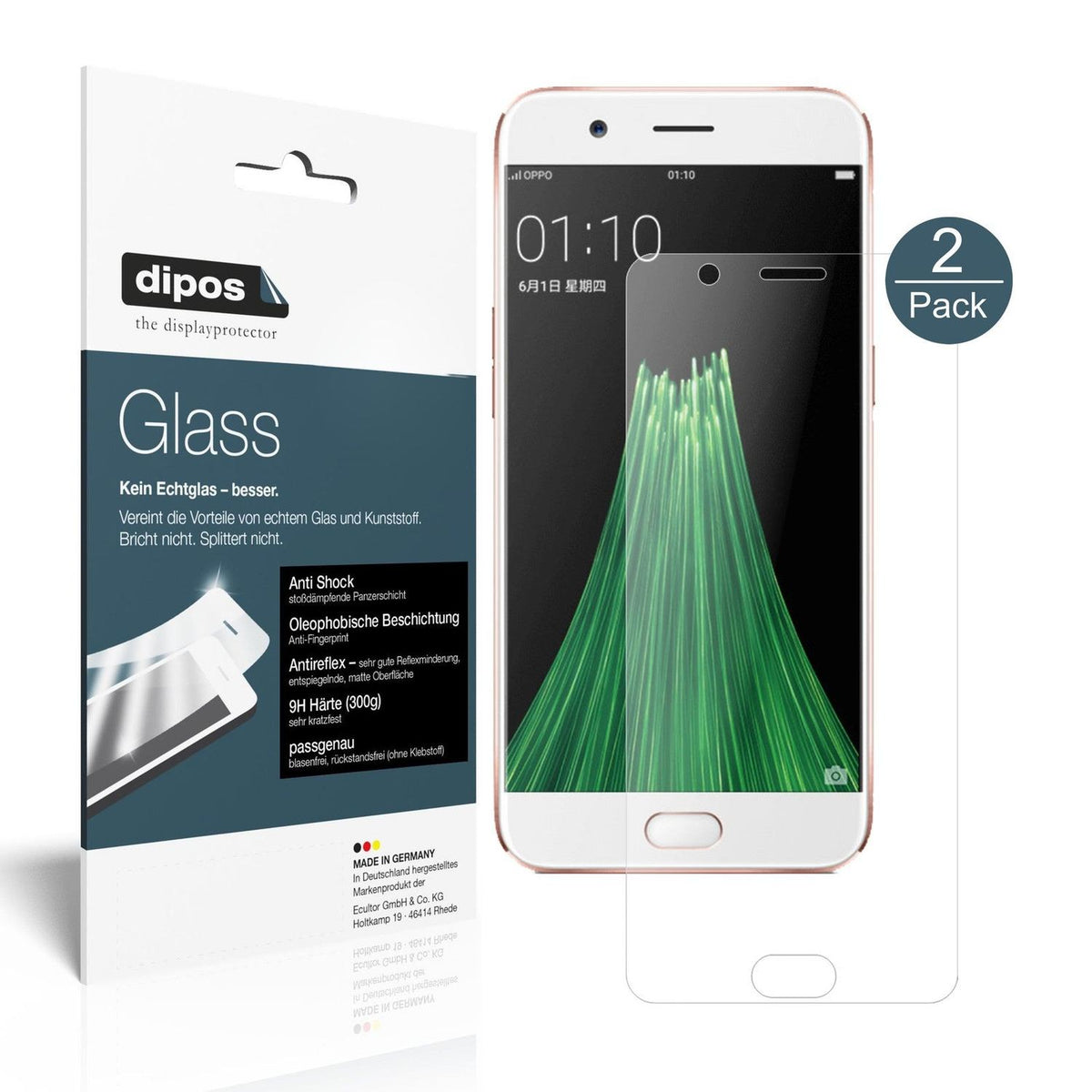 2x Screen Protector for Oppo R11 Plus matte Flexible Glass 9H dipos