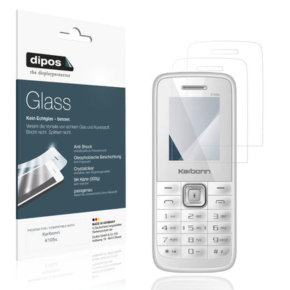 2x Screen Protector for Karbonn K105s Flexible Glass 9H dipos