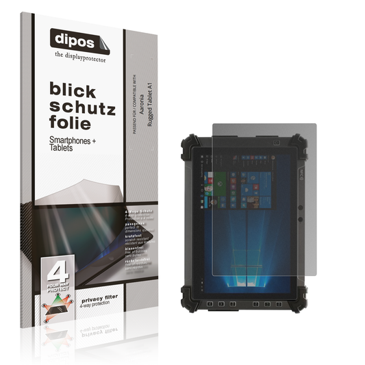Blickschutzfolie von dipos passend für aaroniarugged tablet a1, präziser Zuschnitt und blasenfrei montiert