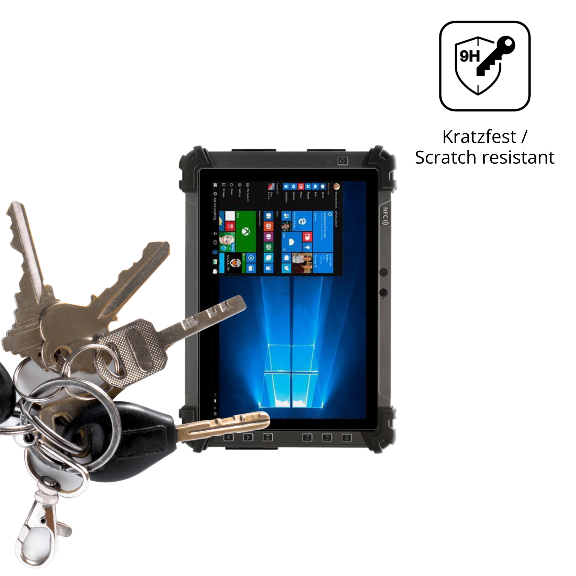 dipos Displayschutz für aaroniarugged tablet a1, transparente Oberfläche, perfekte Passform auch für die Rundungen