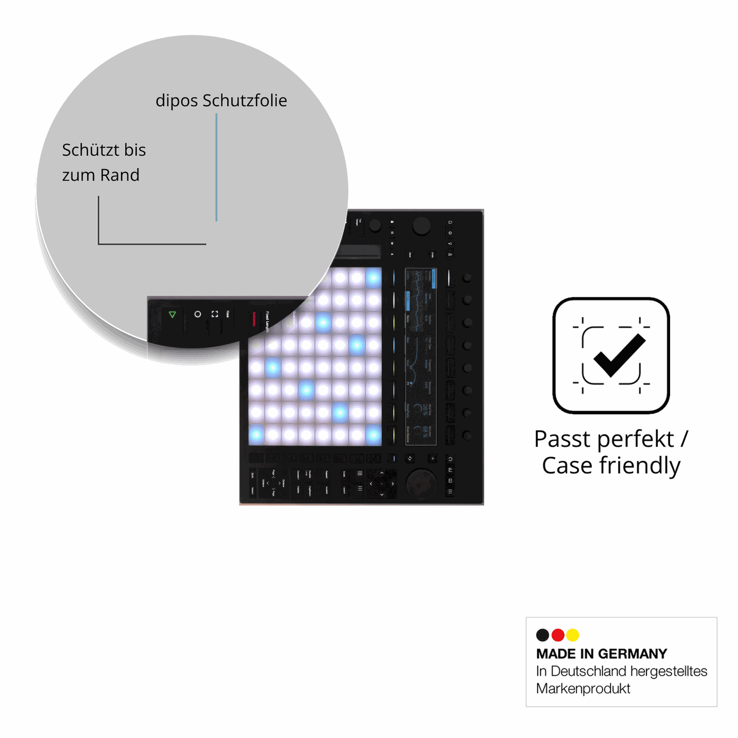 2x Screen Protector for Ableton Push 3 matte Flexible Glass 9H dipos