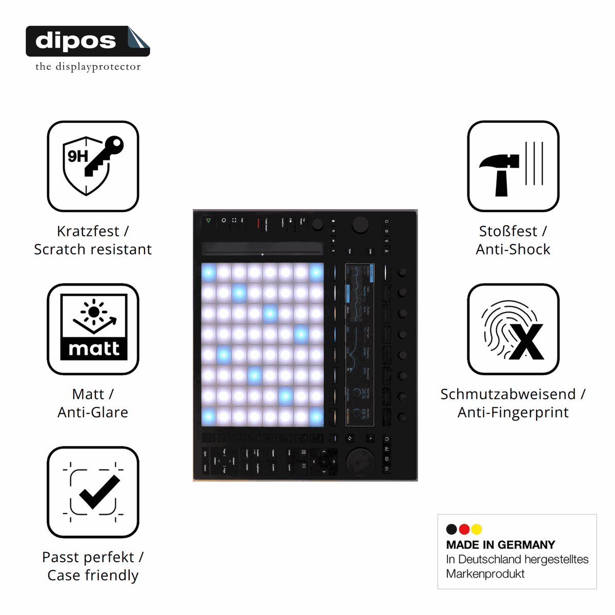 2x Screen Protector for Ableton Push 3 matte Flexible Glass 9H dipos