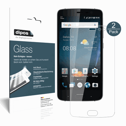 2x 9H Clear Screen Protector for ZTE Blade V8 Pro – Shatterproof, Crystal Clear | dipos
