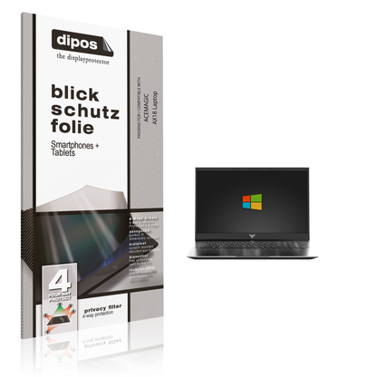 Blickschutzfolie von dipos passend für acemagicax18 laptop, präziser Zuschnitt und blasenfrei montiert