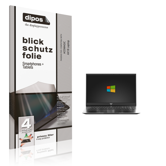 Blickschutzfolie von dipos passend für acemagicax18 laptop, präziser Zuschnitt und blasenfrei montiert