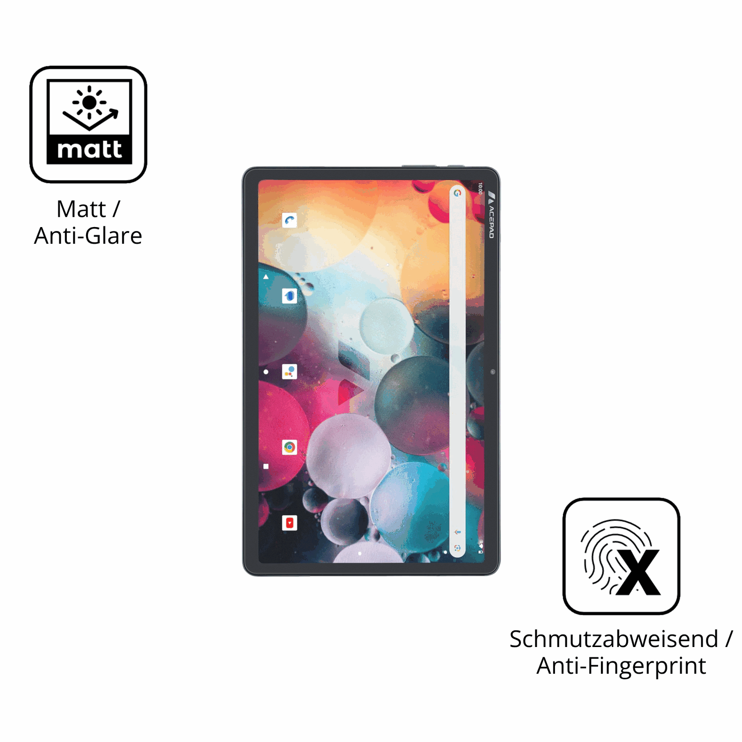 9H Hartbeschichtete, flexible Folie passend zugeschnitten für Acepad A171 10.4 Zoll