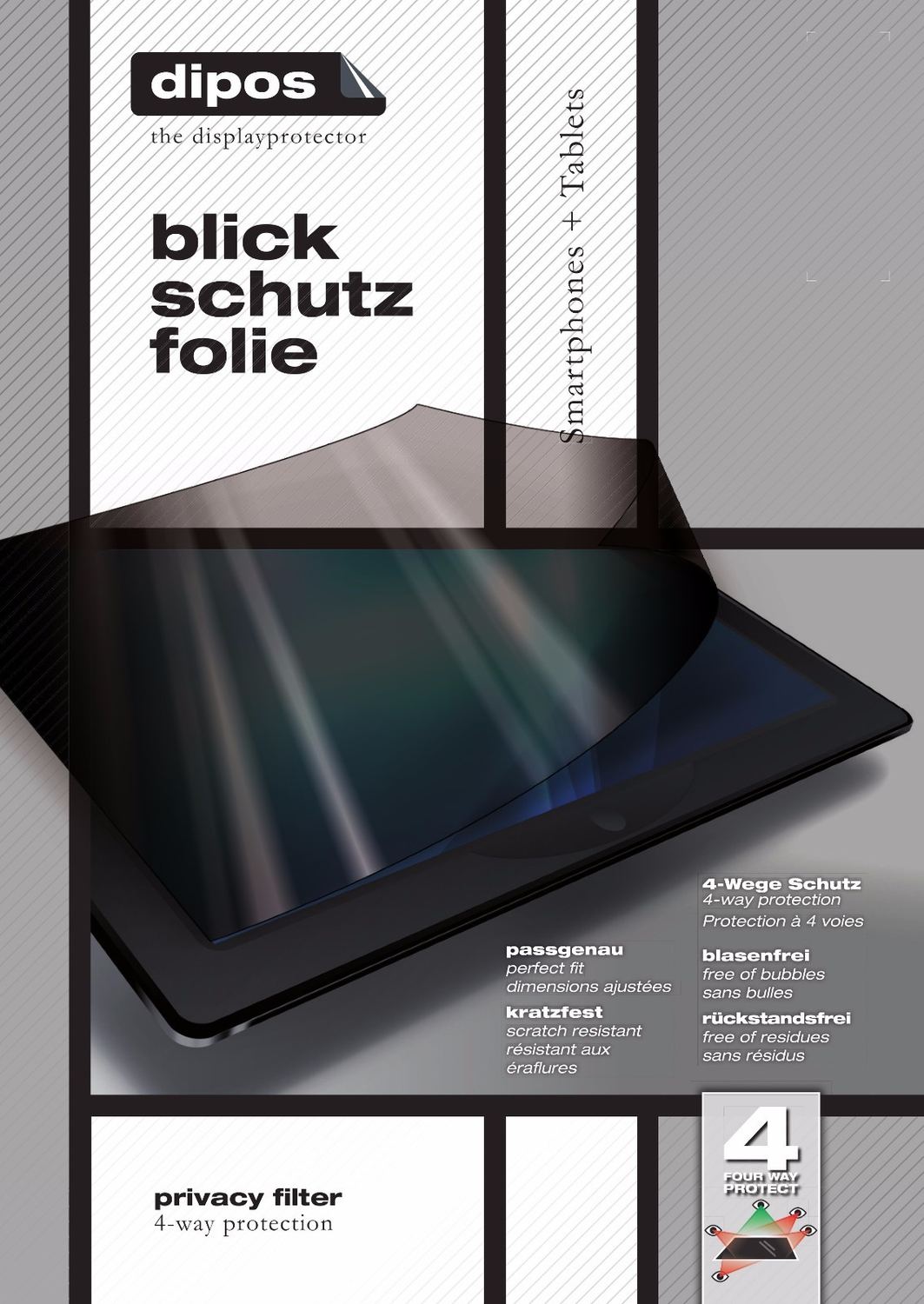 dipos Displayschutz für Acer Liquid Z6 Plus, mattierte Oberfläche, Blickschutzfilter und perfekter Passform