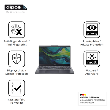 Privatsphäre-Schutz durch Sichtschutz-Folie passend zugeschnitten für aceraspire a15-51
