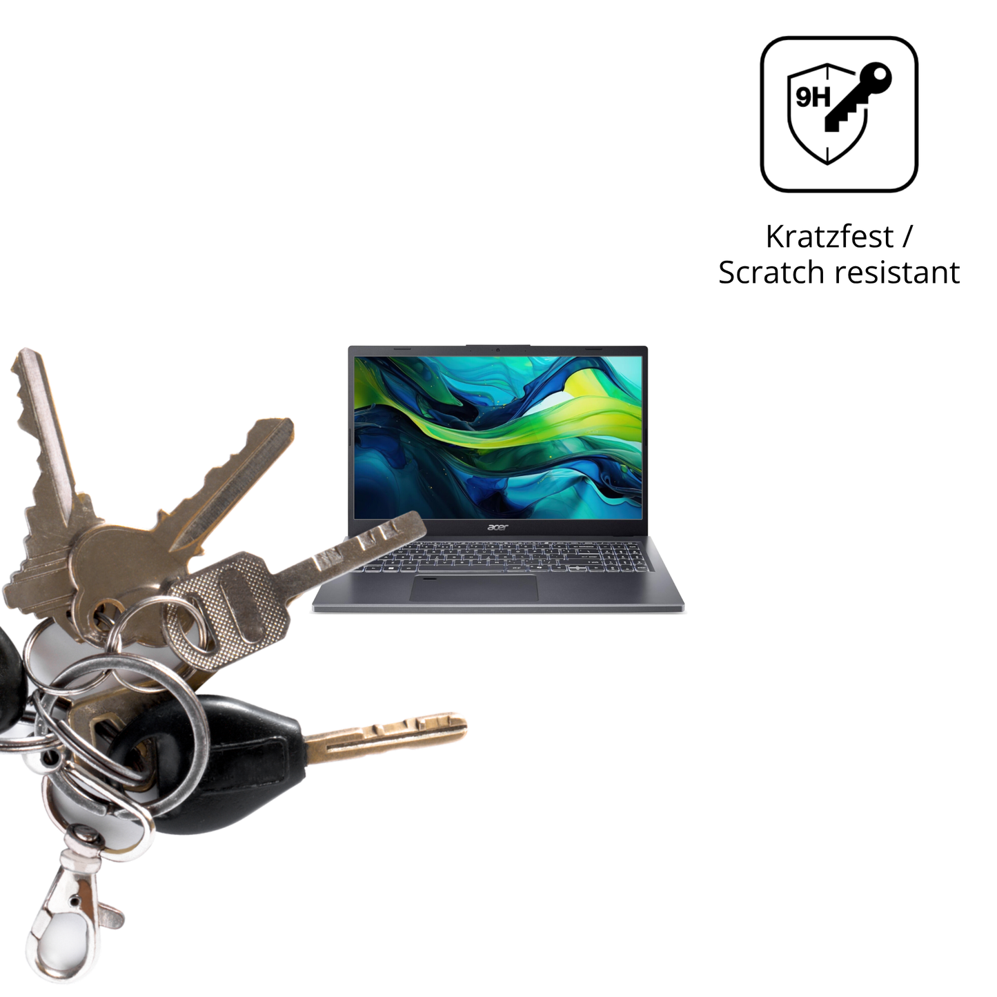 dipos Displayschutz für aceraspire a15-51, transparente Oberfläche, perfekte Passform auch für die Rundungen