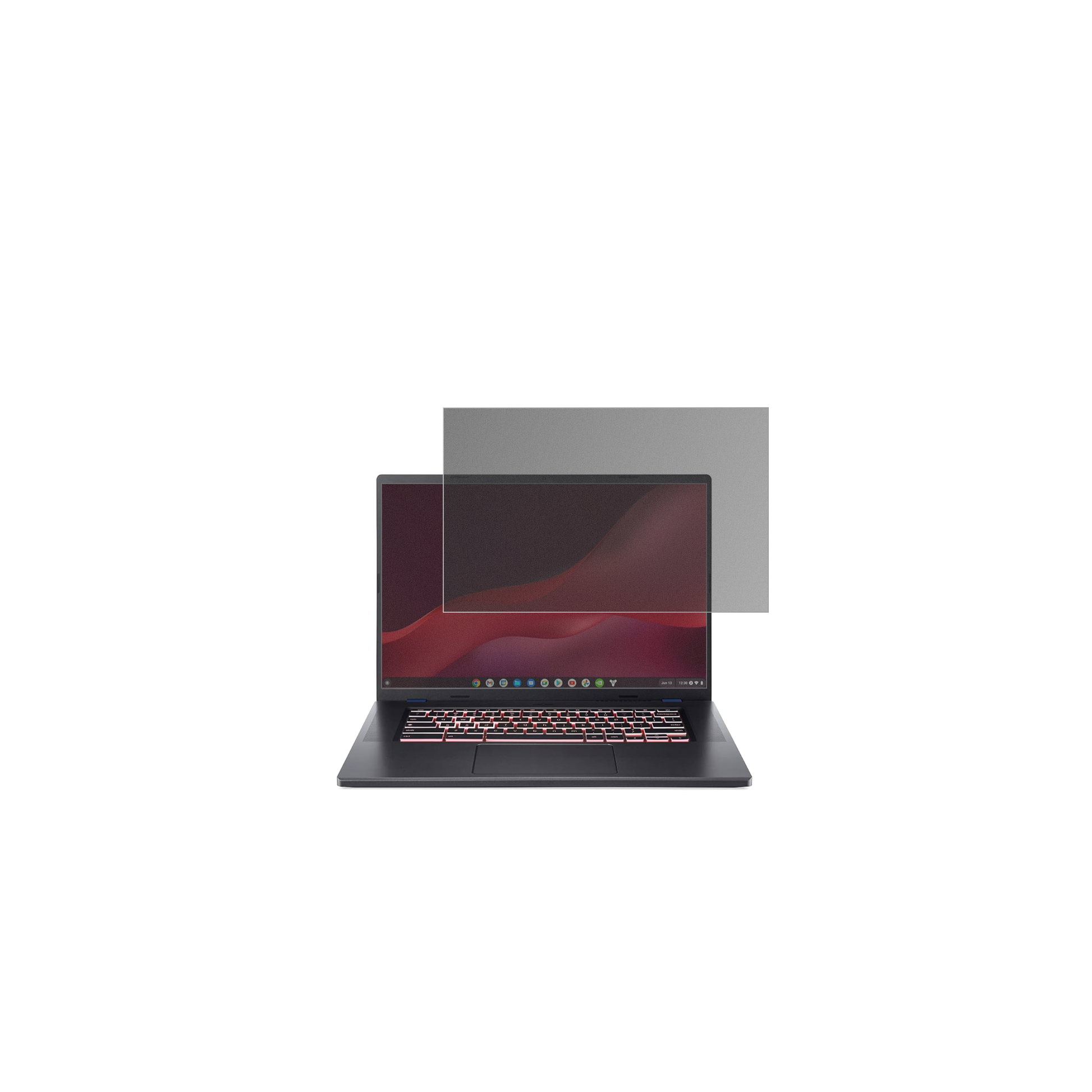 acerChromebook Plus 516 mit aufgebrachtem dipos Displayschutz, der seitliche Einblicke blockiert