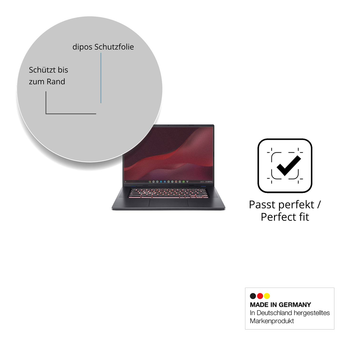 Schutz gegen Kratzer auf dem acer Chromebook Plus 516 Glas durch Schlüssel oder Ähnliches