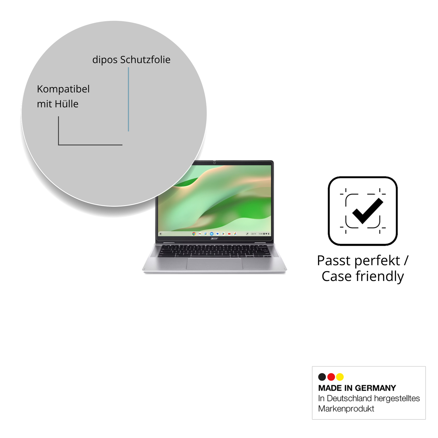 2x Schutzfolie matt für Acer Chromebook Spin 314 CP314-2HN Display-Schutzfolie