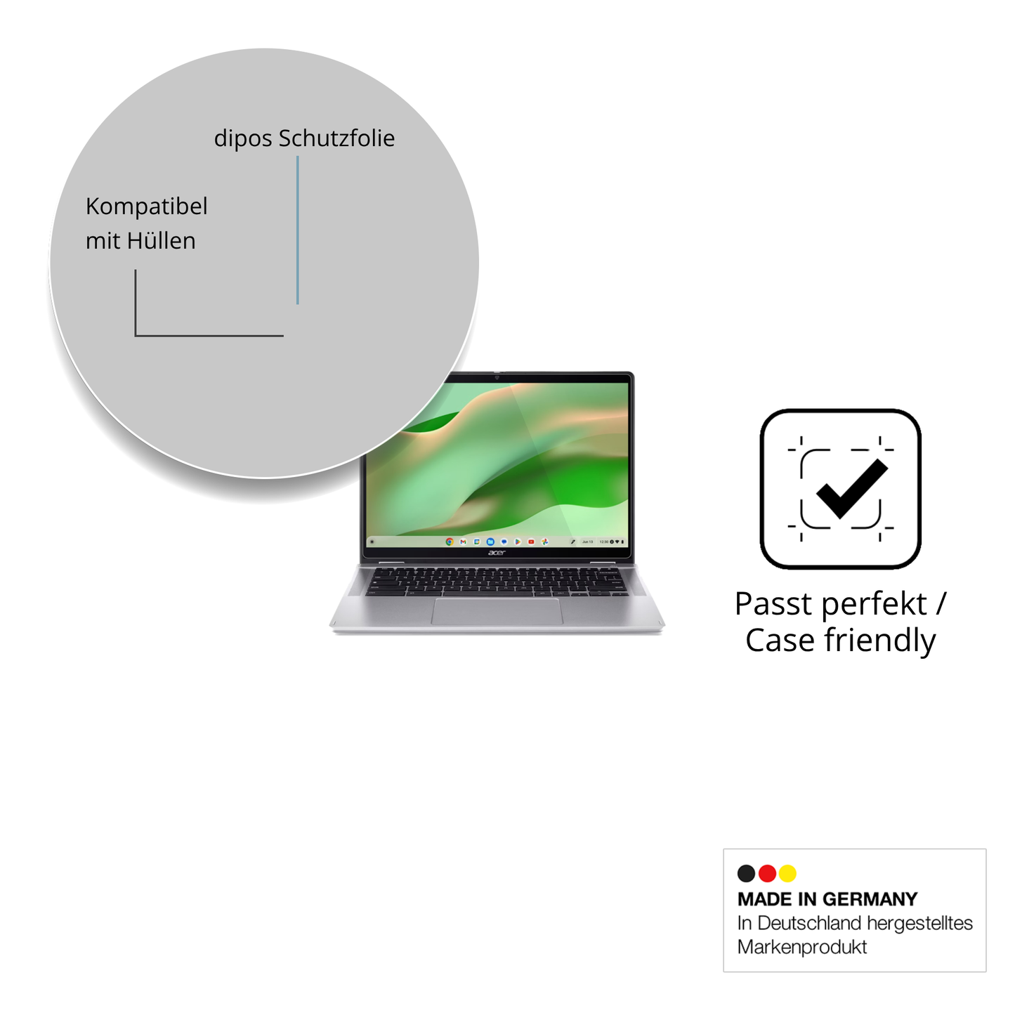 2x Schutzfolie klar für Acer Chromebook Spin 314 CP314-2HN Display-Schutzfolie