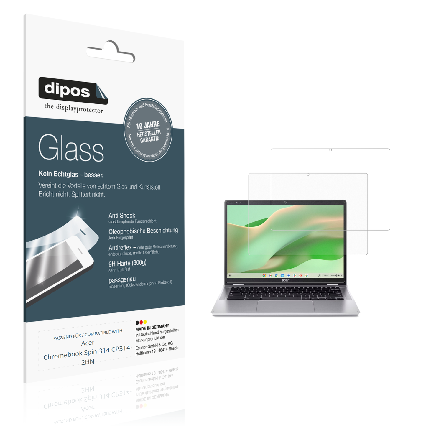 2x 9H Schutzfolie matt für Acer Chromebook Spin 314 CP314-2HN Panzerfolie