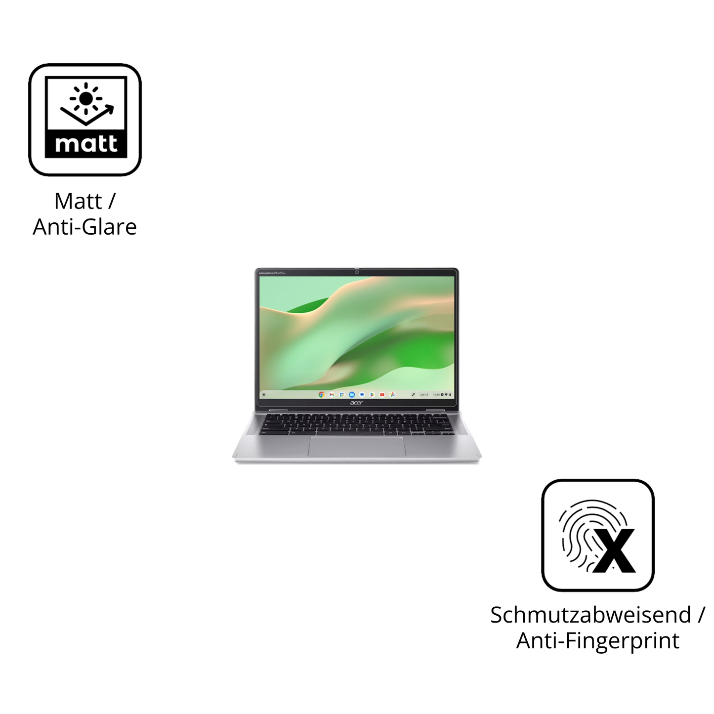 2x 9H Schutzfolie matt für Acer Chromebook Spin 314 CP314-2HN Panzerfolie
