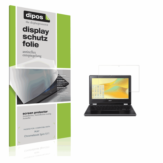 Matte Displayschutzfolie von dipos passend für Acer Chromebook Spin 511, präziser Zuschnitt und blasenfrei montiert
