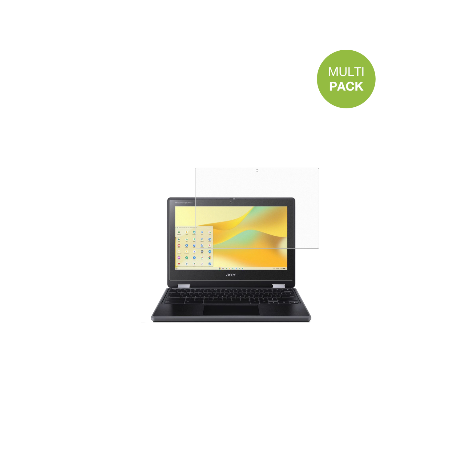 AcerChromebook Spin 511 mit aufgebrachter dipos Displayschutzfolie, die lästige Fingerabdrücke minimiert