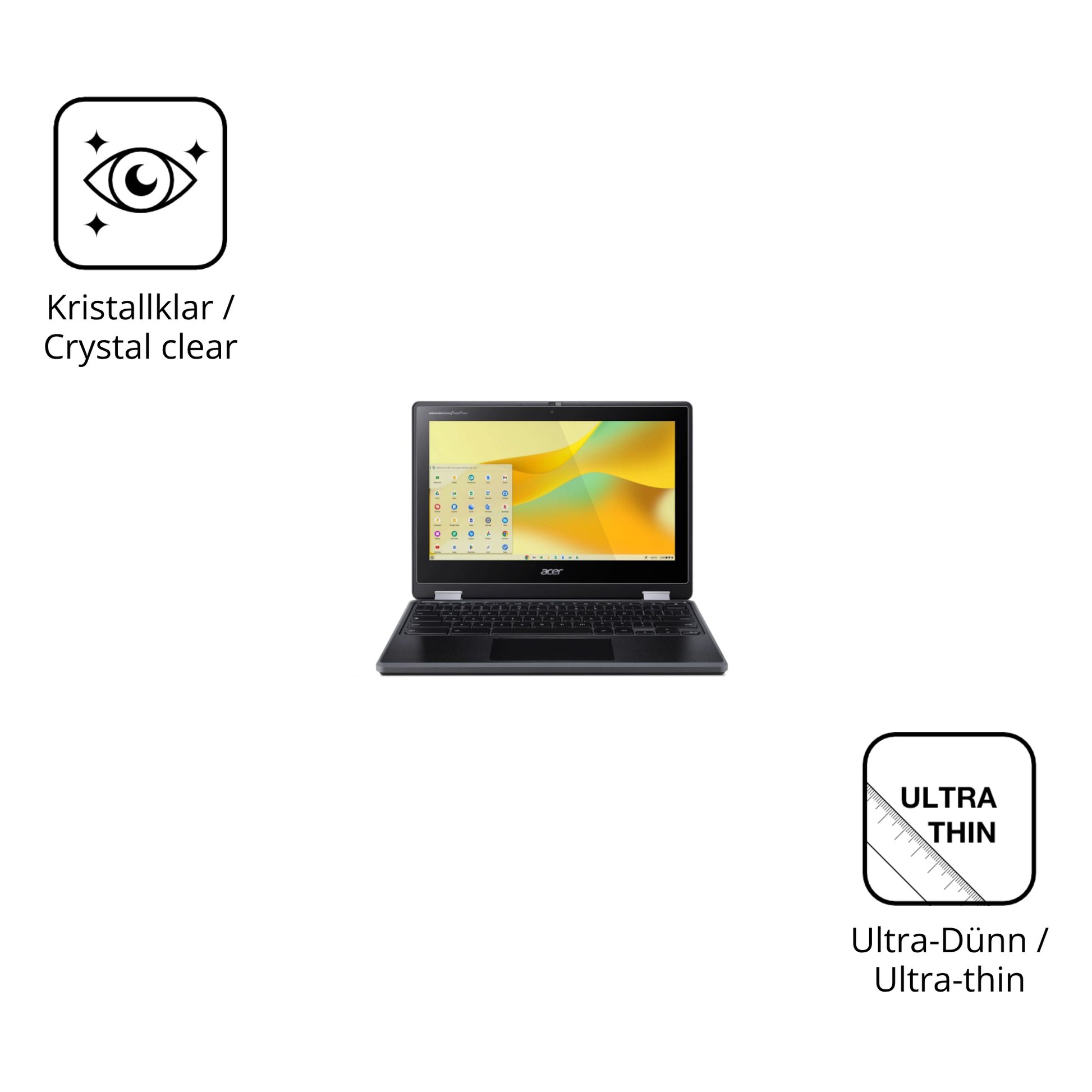 Dünne und klare Folie passend zugeschnitten für Acer Chromebook Spin 511