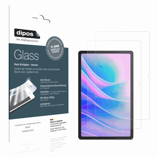 Matte Displayschutzfolie von dipos passend für Acer Iconia A12, 9H kratzfest und blasenfrei montiert