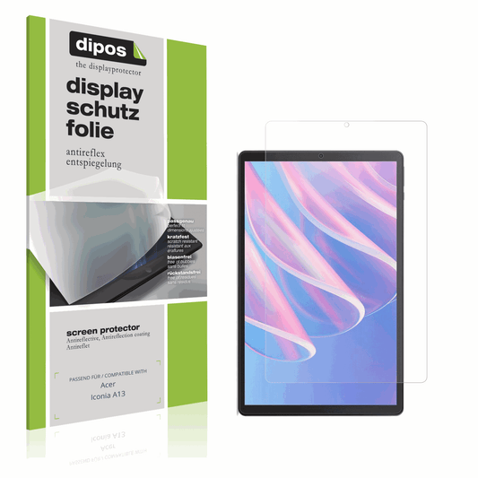 Matte Displayschutzfolie von dipos passend für Acer Iconia A13, präziser Zuschnitt und blasenfrei montiert