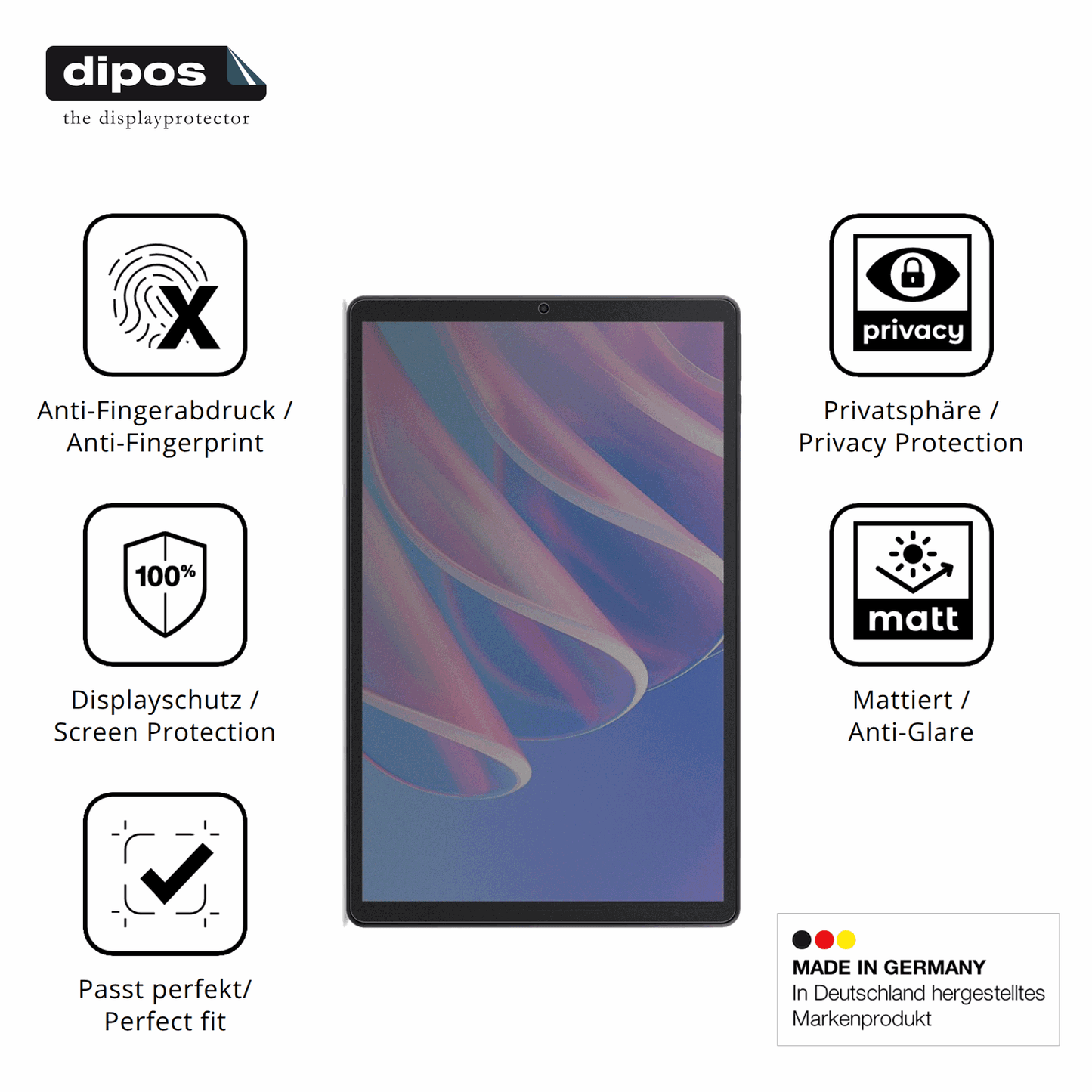 Privatsphäre-Schutz durch Sichtschutz-Folie passend zugeschnitten für Acer Iconia A13
