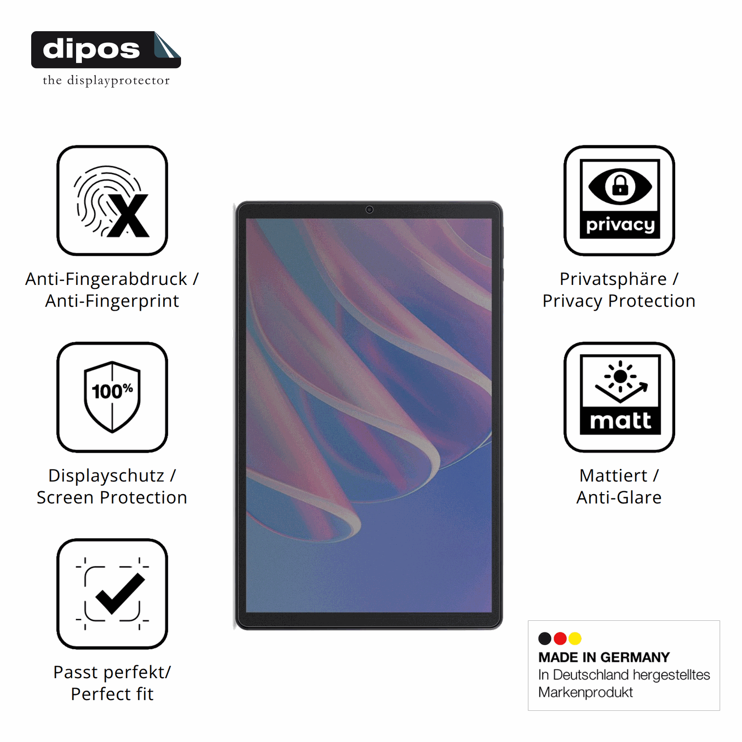 Privatsphäre-Schutz durch Sichtschutz-Folie passend zugeschnitten für Acer Iconia A13