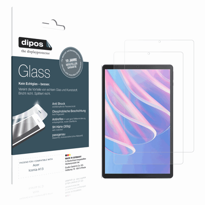 Matte Displayschutzfolie von dipos passend für Acer Iconia A13, 9H kratzfest und blasenfrei montiert