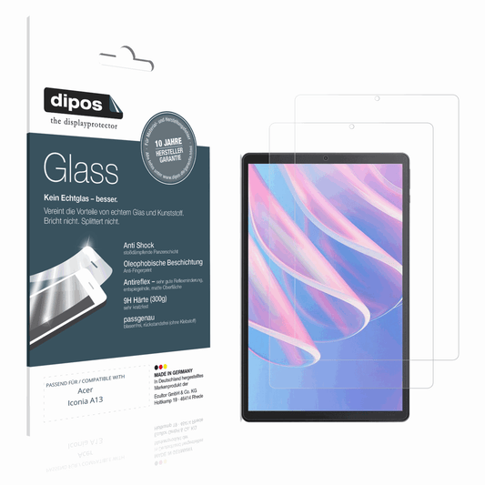 Matte Displayschutzfolie von dipos passend für Acer Iconia A13, 9H kratzfest und blasenfrei montiert