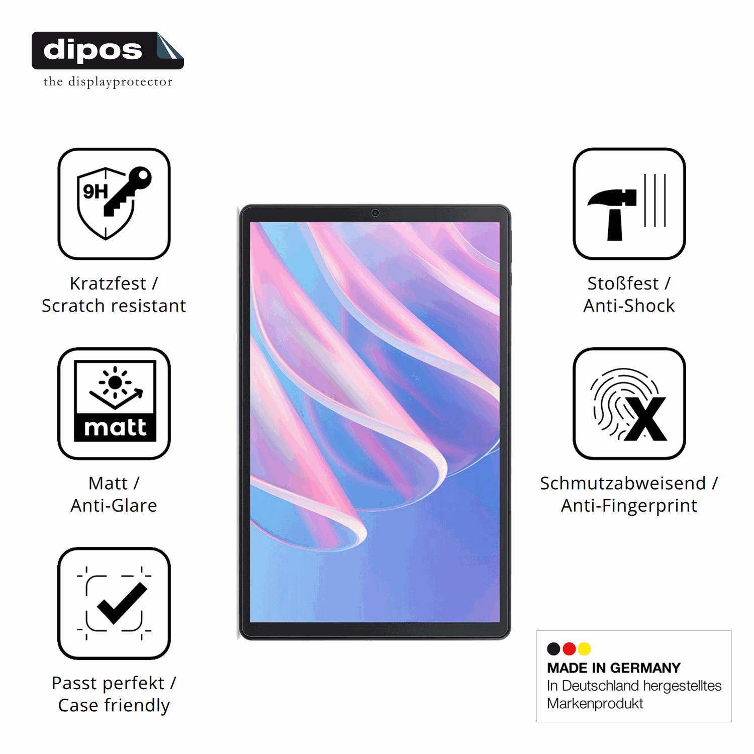 Displayschutz hergestellt in Deutschland, höchste Qualität made in Germany