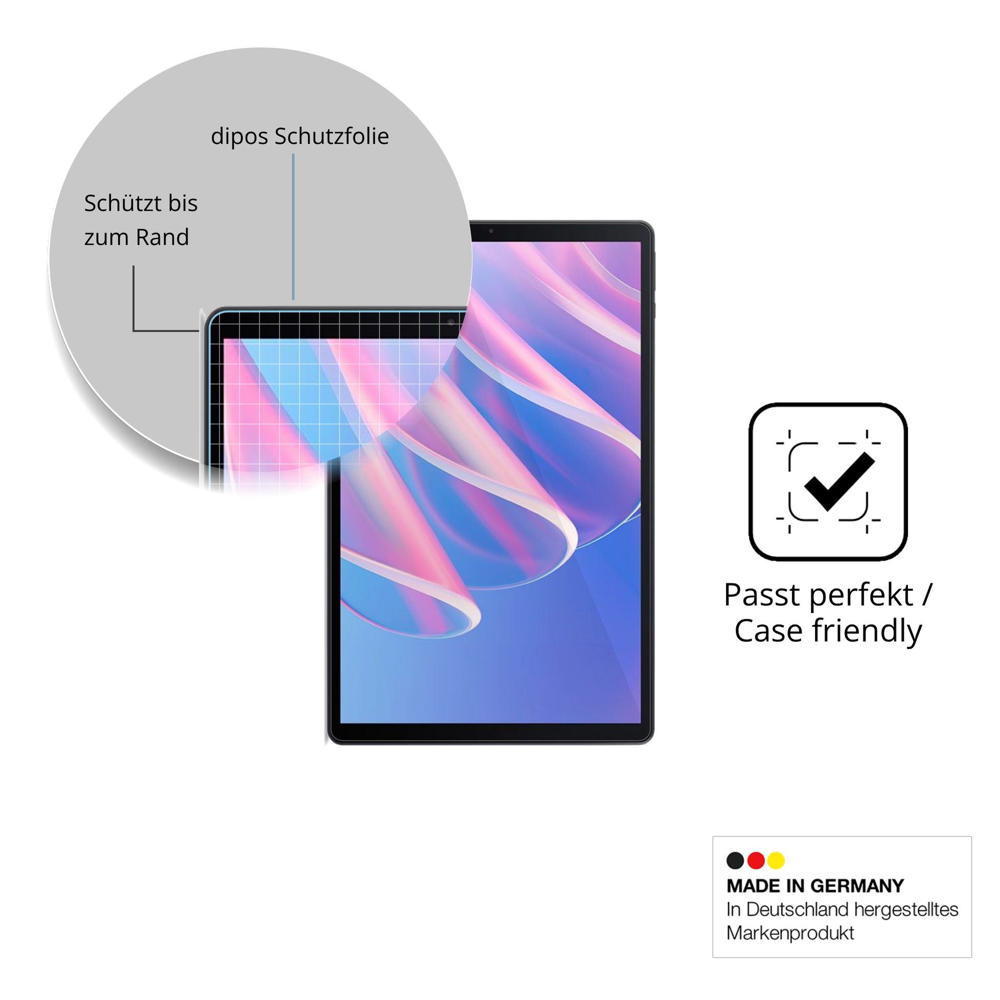 Besonders flexibler Displayschutz mit Anti-Shock-Schicht im Materialmix