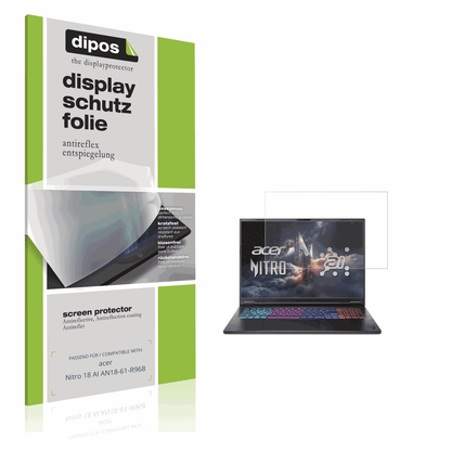 Matte Displayschutzfolie von dipos passend für acer Nitro 18 AI AN18-61-R968, präziser Zuschnitt und blasenfrei montiert