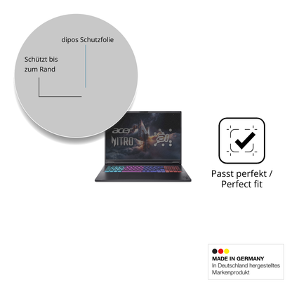 Schutz gegen Kratzer auf dem acer Nitro 18 AI AN18-61-R968 Glas durch Schlüssel oder Ähnliches