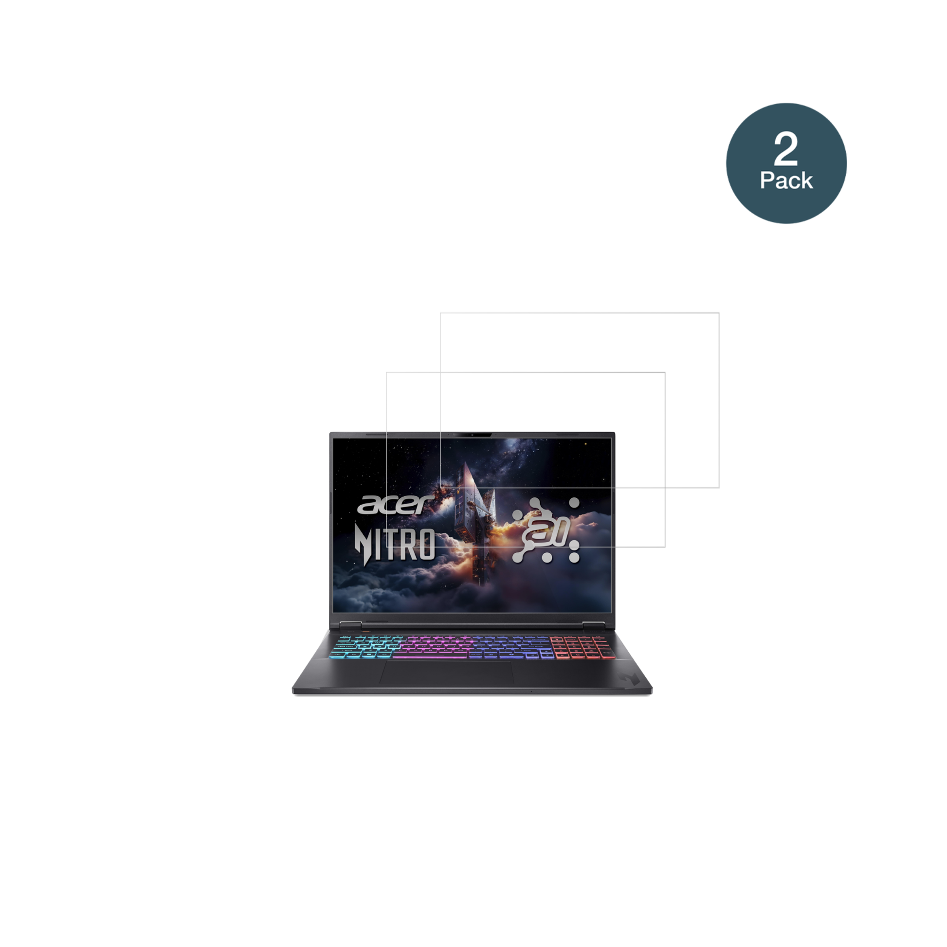 acerNitro 18 AI AN18-61-R968 mit aufgebrachter dipos Flex Schutzfolie, glasklare Darstellung ohne Einschränkungen