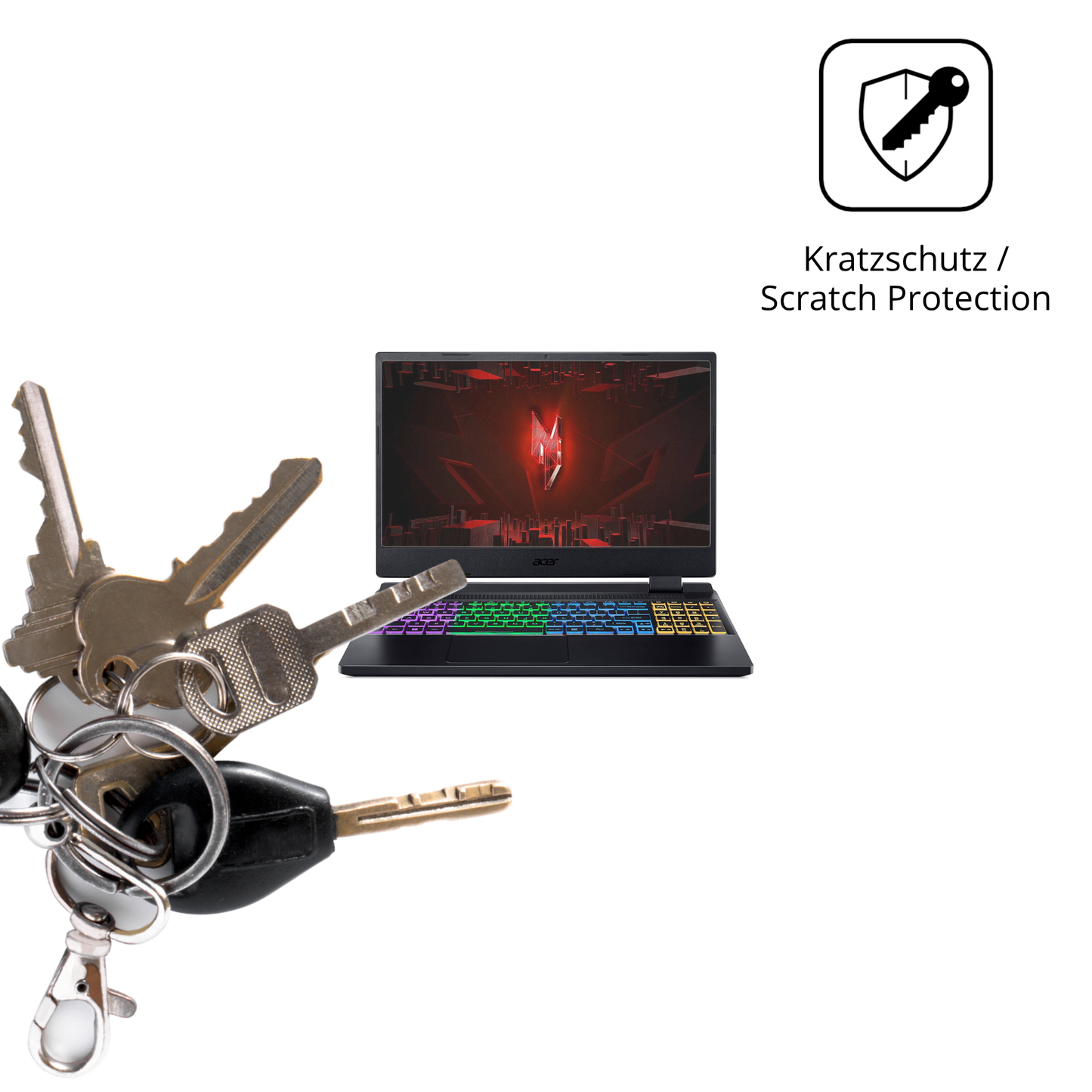 Schutz gegen Kratzer auf dem Acer Nitro 5 AB515-46 Glas durch Schlüssel oder Ähnliches