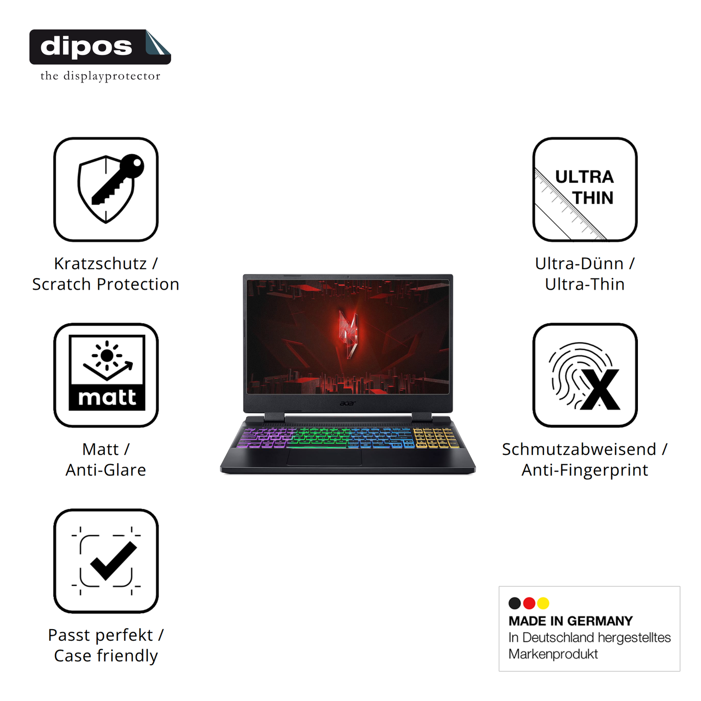 Displayschutz hergestellt in Deutschland, höchste Qualität made in Germany