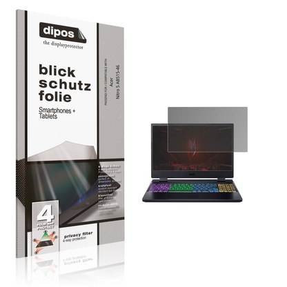Blickschutzfolie von dipos passend für Acer Nitro 5 AB515-46, präziser Zuschnitt und blasenfrei montiert
