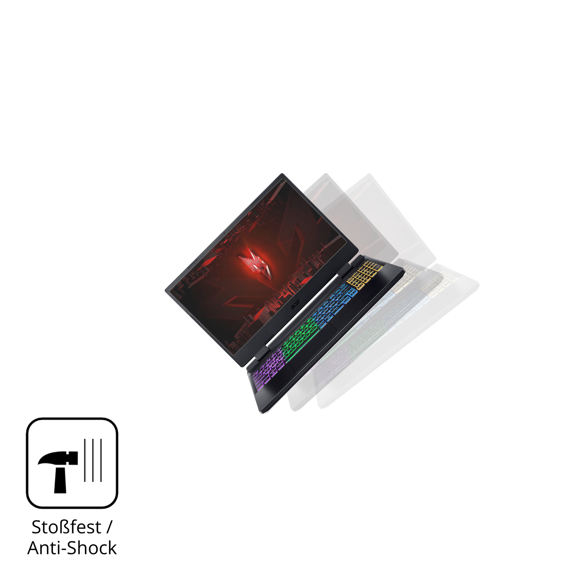Schutz gegen Kratzer auf dem Acer Nitro 5 AB515-46 Glas durch Schlüssel, Stöße gegen die Tischkante oder Stürze