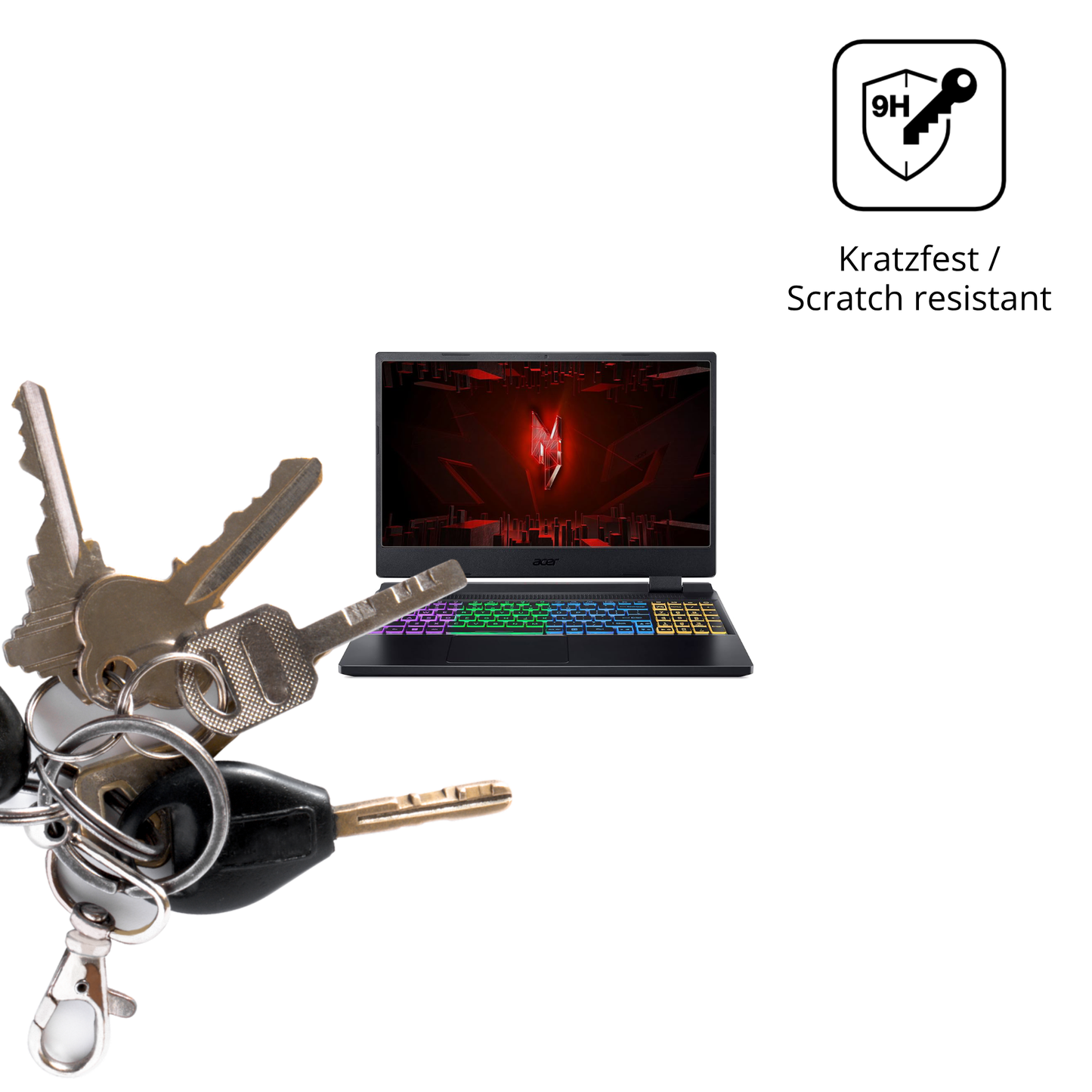 dipos Displayschutz für Acer Nitro 5 AB515-46, transparente Oberfläche, perfekte Passform auch für die Rundungen