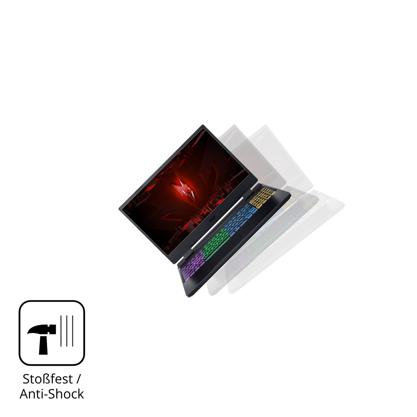 Schutz gegen Kratzer auf dem Acer Nitro 5 AB515-46 Glas durch Schlüssel, Stöße gegen die Tischkante oder Stürze