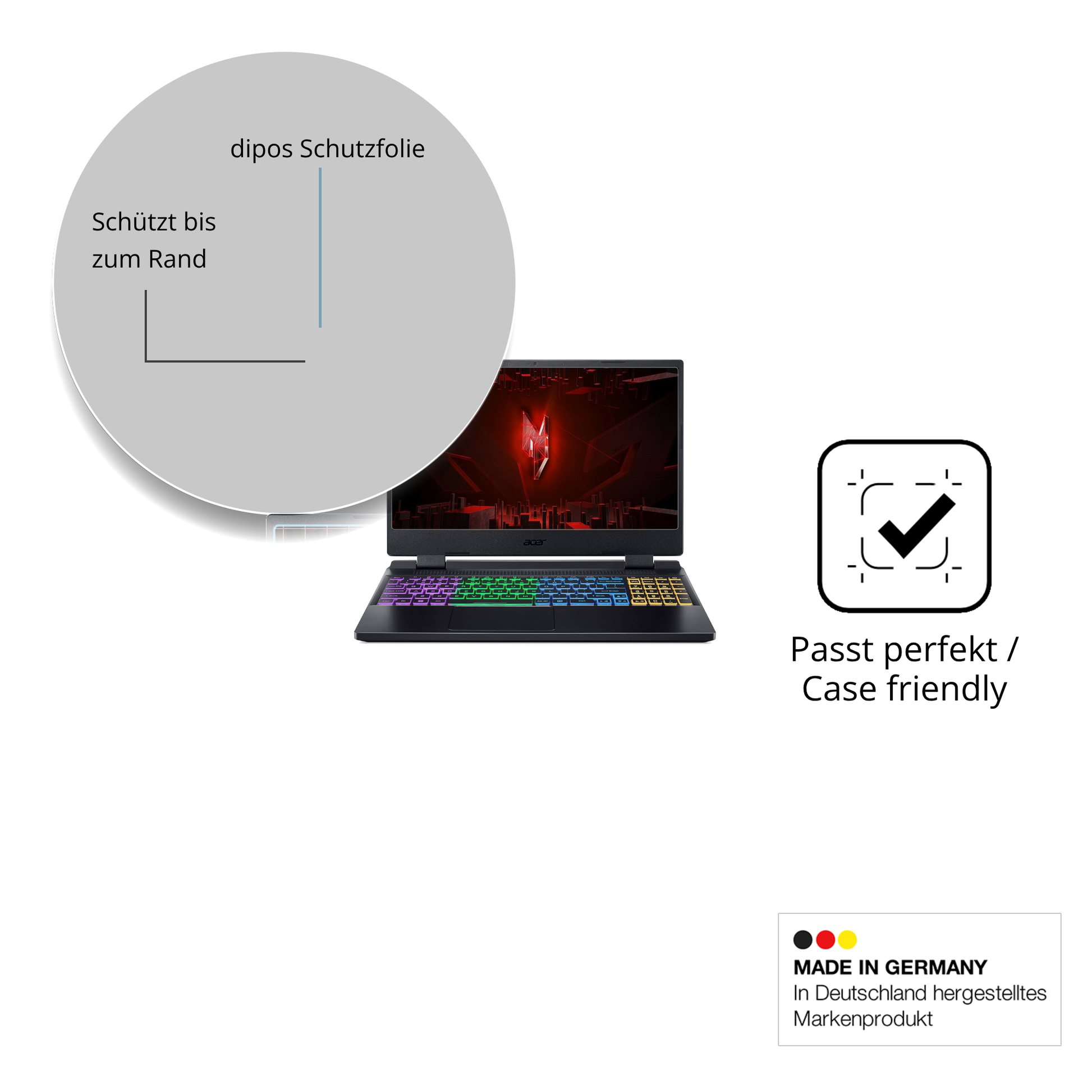 Besonders flexibler Displayschutz mit Anti-Shock-Schicht im Materialmix