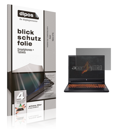 Blickschutzfolie von dipos passend für acernitro v16, präziser Zuschnitt und blasenfrei montiert
