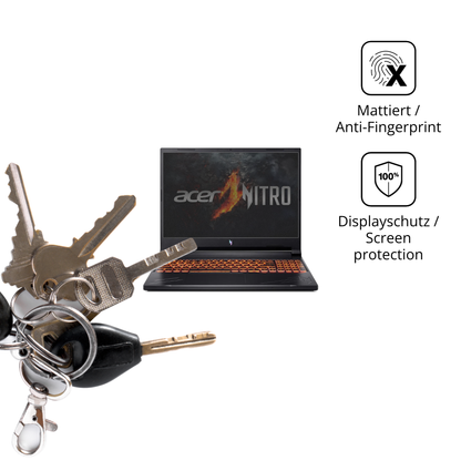 dipos Displayschutz für acernitro v16, mattierte Oberfläche, Blickschutzfilter und perfekter Passform
