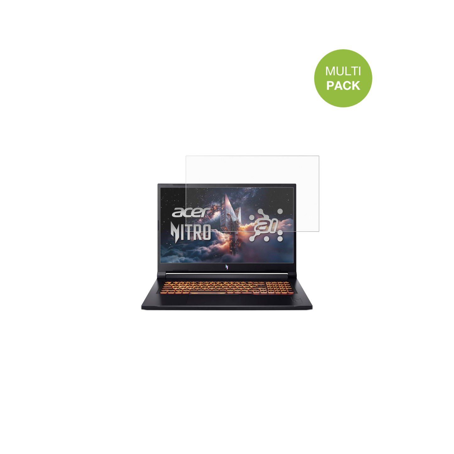 AcerNitro V17 AI mit aufgebrachter dipos Displayschutzfolie, die lästige Fingerabdrücke minimiert